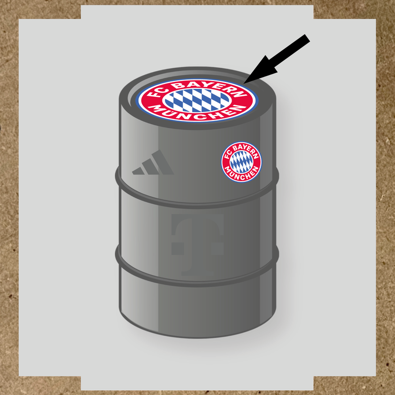 Kit de 4 stickers FC Bayern Munchen pour baril décoratif. couleur:gris foncé