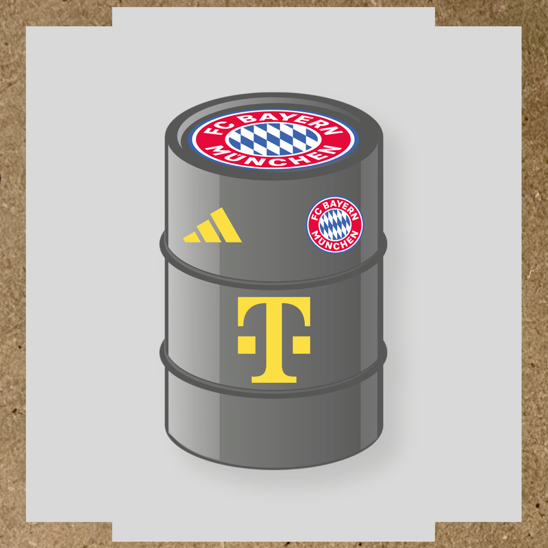 Kit de 4 stickers FC Bayern Munchen pour baril décoratif. couleur:jaune clair