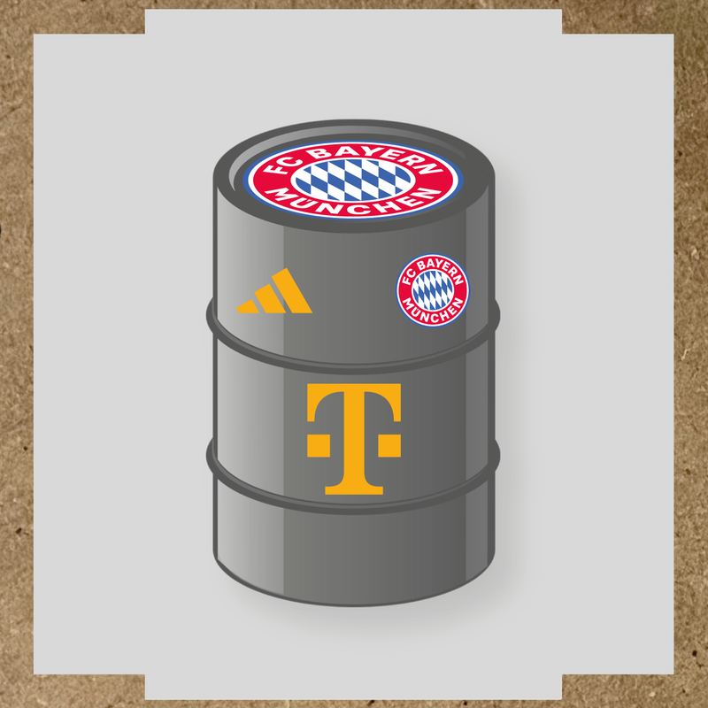 Kit de 4 stickers FC Bayern Munchen pour baril décoratif. couleur:jaune foncé