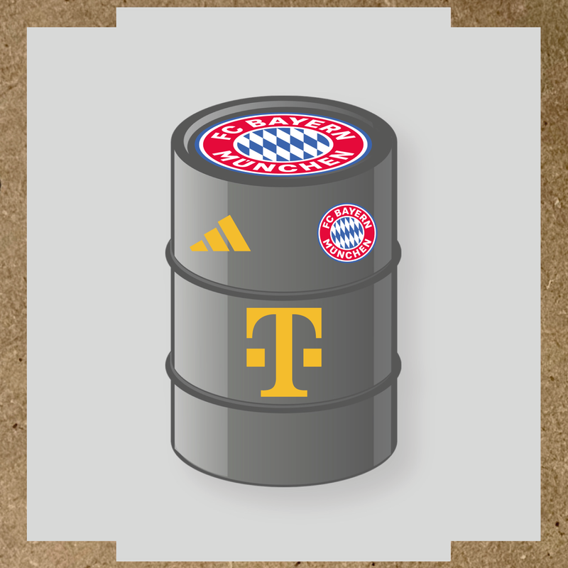 Kit de 4 stickers FC Bayern Munchen pour baril décoratif. couleur:jaune