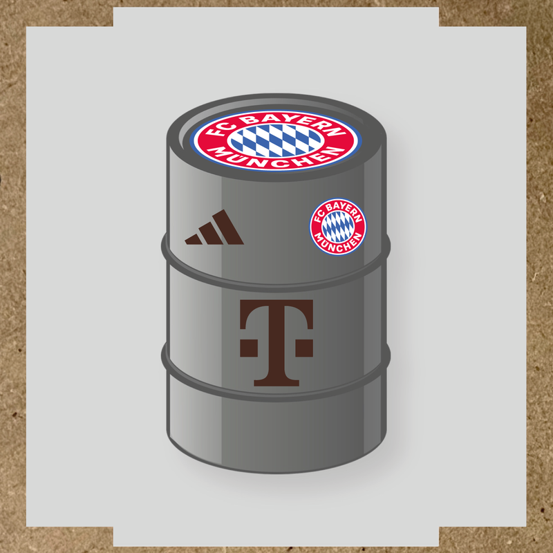 Kit de 4 stickers FC Bayern Munchen pour baril décoratif. couleur:marron foncé