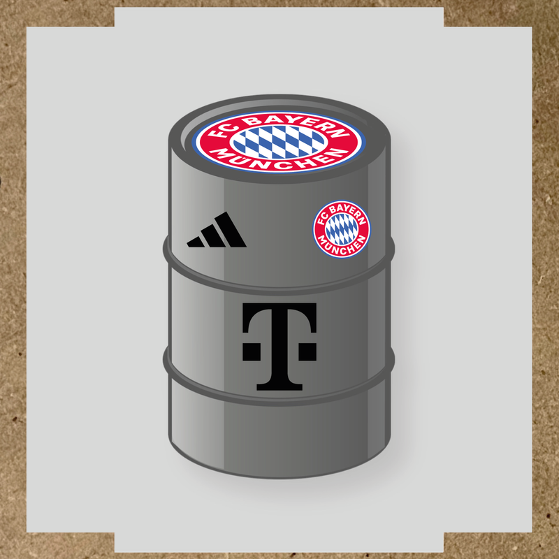 Kit de 4 stickers FC Bayern Munchen pour baril décoratif. couleur:noir