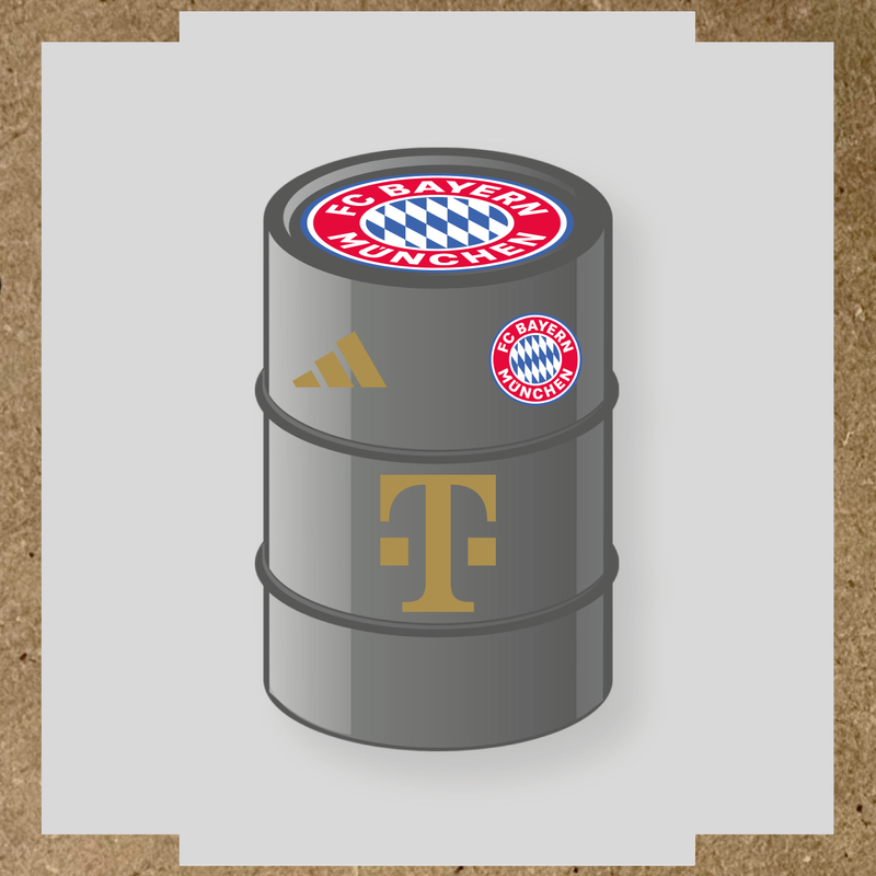 Kit de 4 stickers FC Bayern Munchen pour baril décoratif. couleur:or