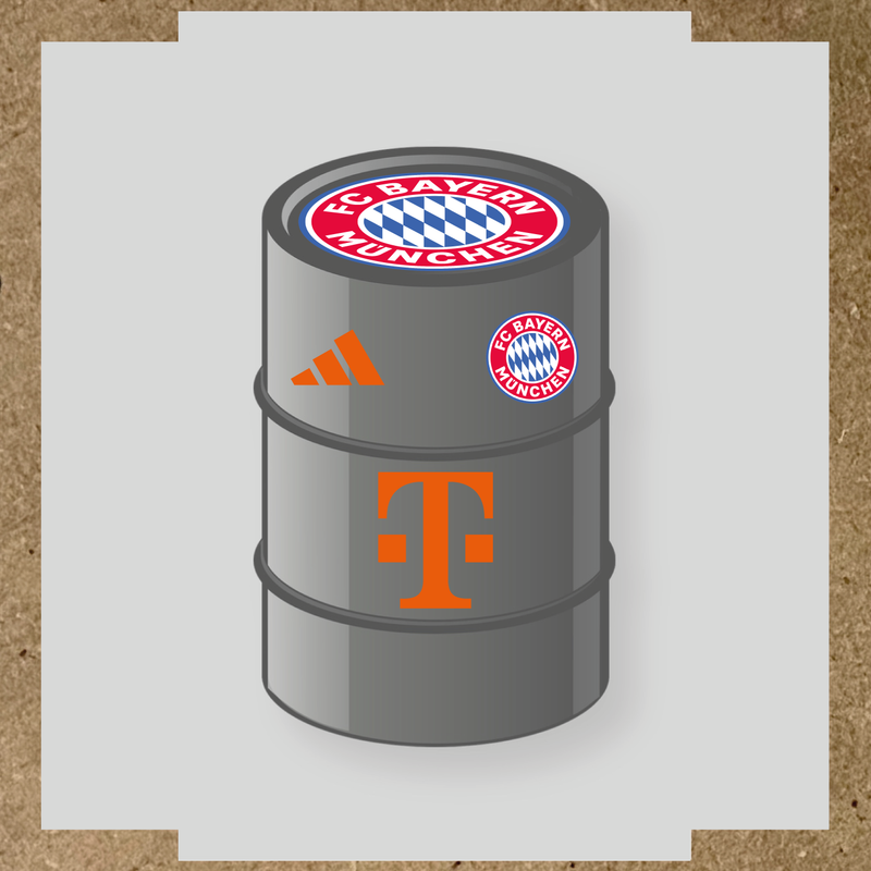 Kit de 4 stickers FC Bayern Munchen pour baril décoratif. couleur:orange