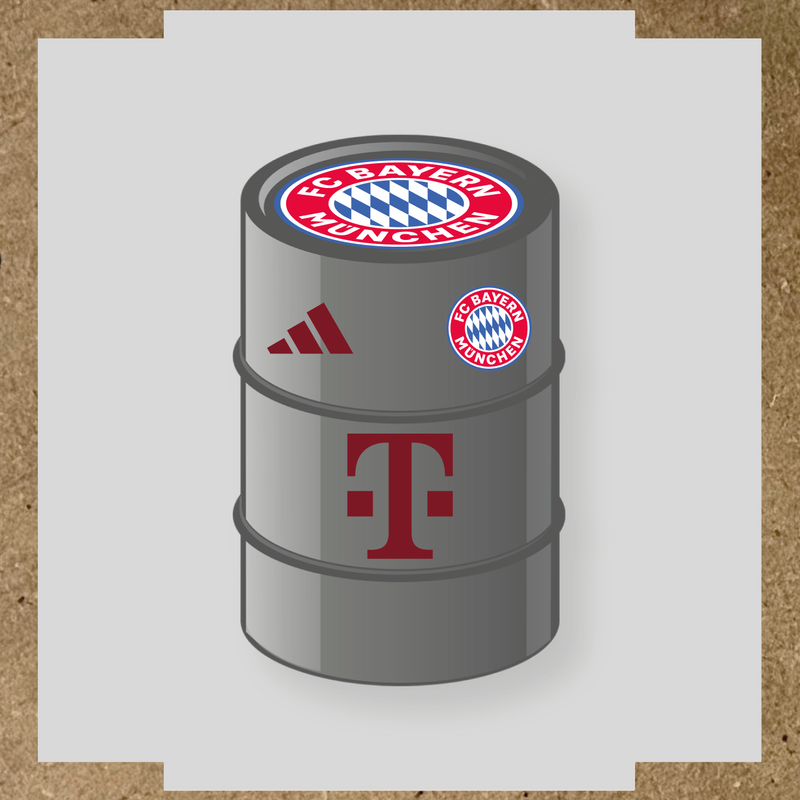 Kit de 4 stickers FC Bayern Munchen pour baril décoratif. couleur:rouge bordeaux