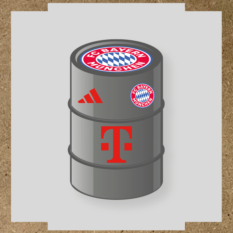 Kit de 4 stickers FC Bayern Munchen pour baril décoratif. couleur:rouge vif