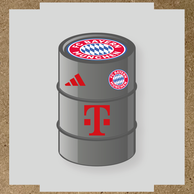Kit de 4 stickers FC Bayern Munchen pour baril décoratif. couleur:rouge