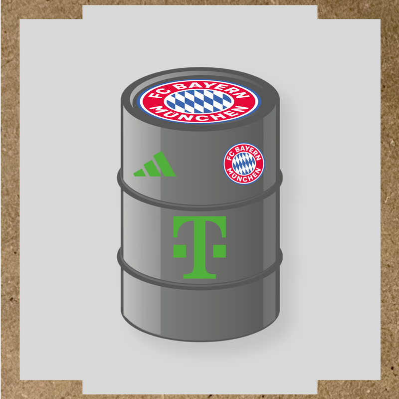 Kit de 4 stickers FC Bayern Munchen pour baril décoratif. couleur:vert prairie