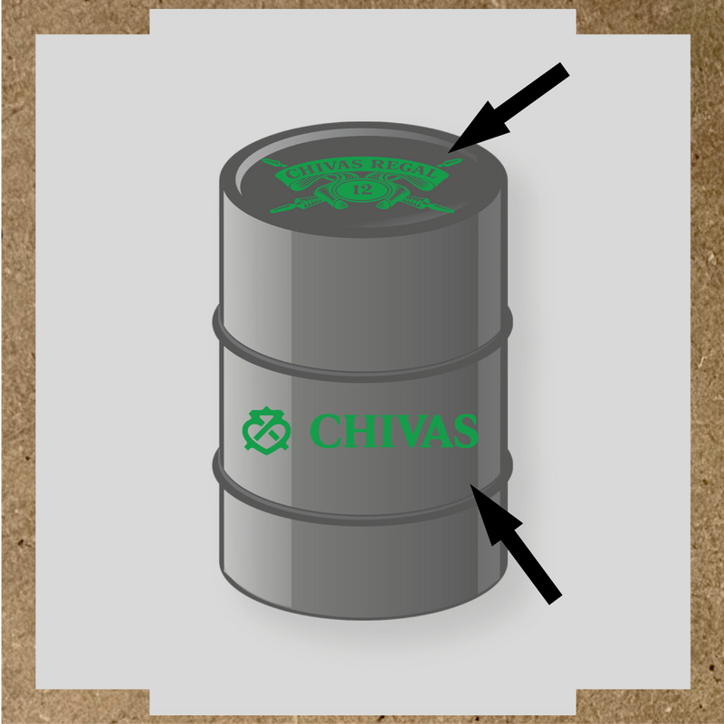 Kit de 2 stickers pour baril décoratif avec le logo 'nom de licence'. couleur:vert vif
