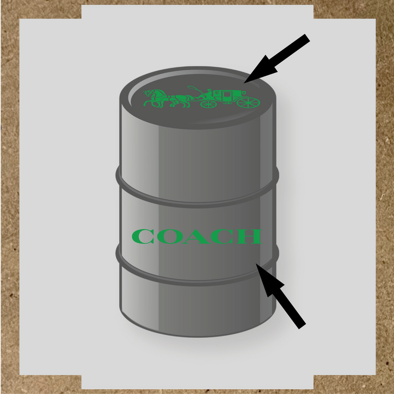 Visuel d'un kit de 2 stickers pour baril avec un design de diligence et le mot 'COACH' en blanc. couleur:vert vif