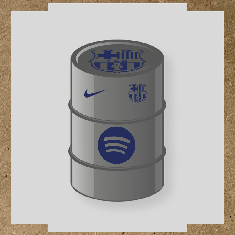 Kit de 4 stickers FC Barcelona pour baril décoratif, comprenant des designs sur le thème FC Barcelona. couleur:bleu nuit