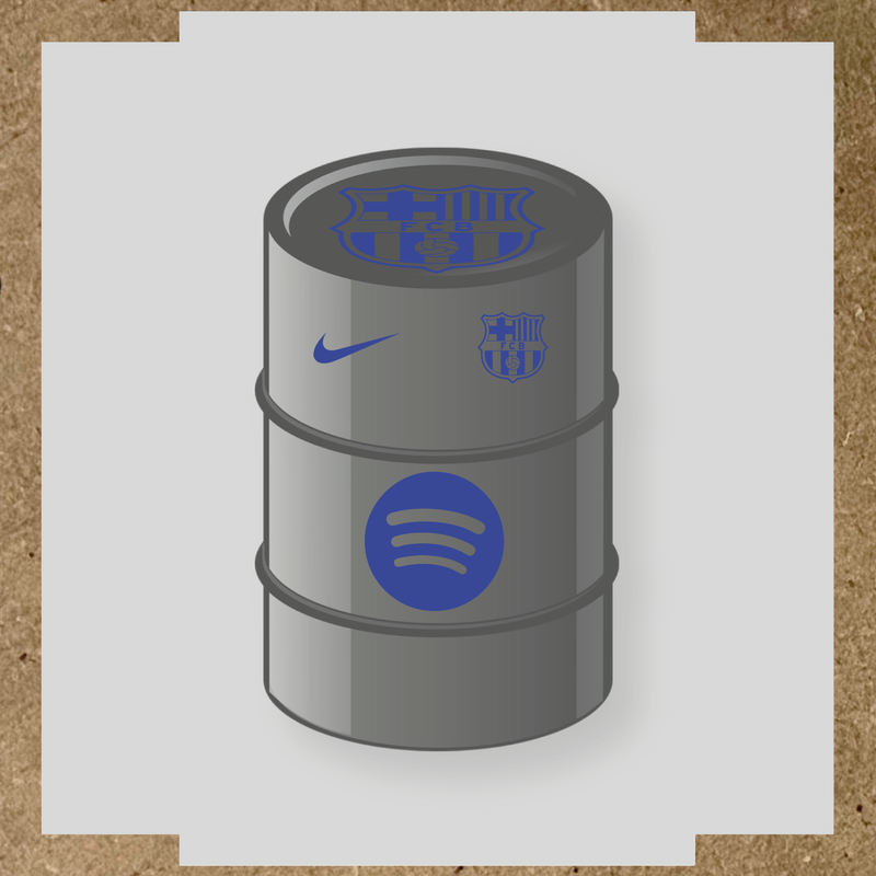 Kit de 4 stickers FC Barcelona pour baril décoratif, comprenant des designs sur le thème FC Barcelona. couleur:bleu roi