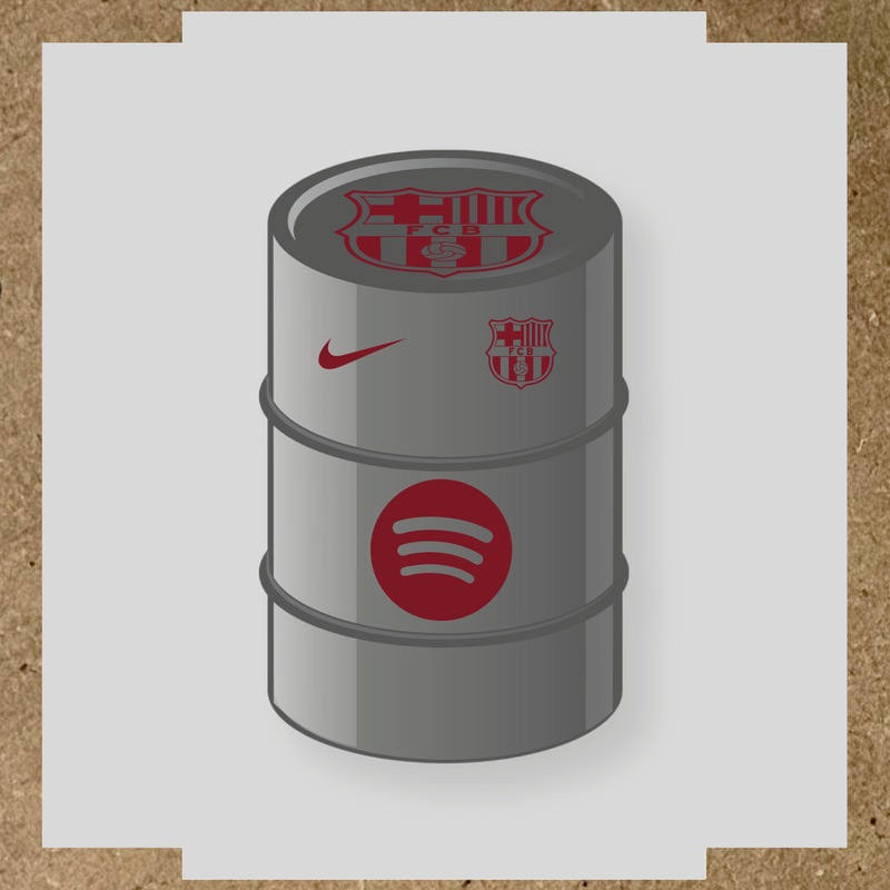 Kit de 4 stickers FC Barcelona pour baril décoratif, comprenant des designs sur le thème FC Barcelona. couleur:rouge bordeaux