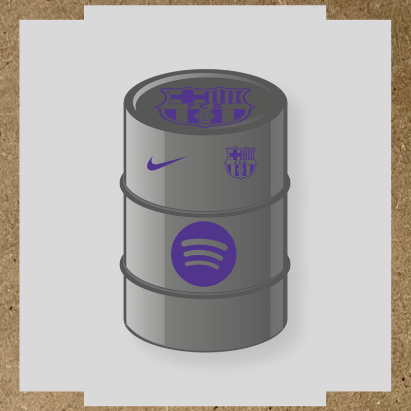 Kit de 4 stickers FC Barcelona pour baril décoratif, comprenant des designs sur le thème FC Barcelona. couleur:violet
