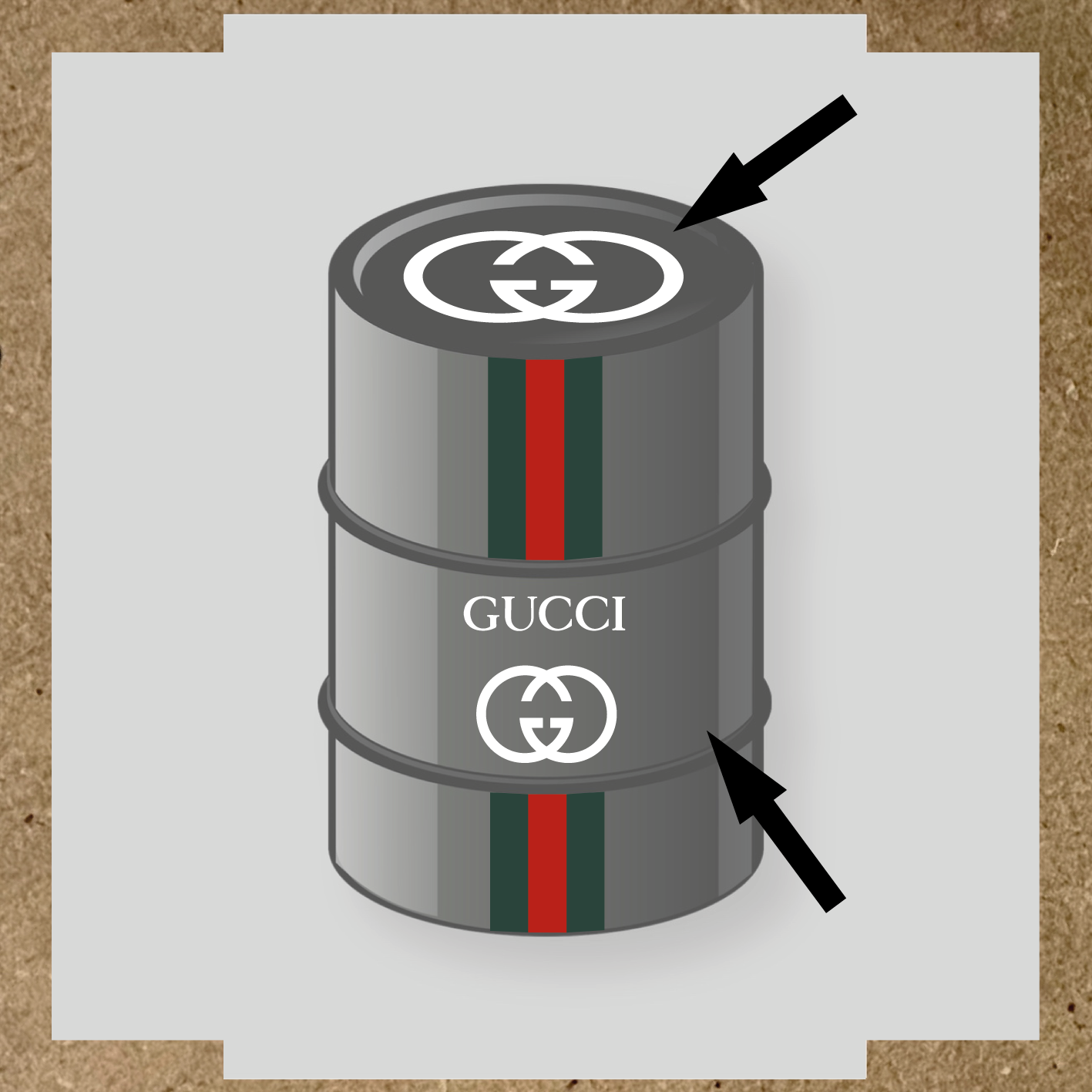 Kit de 4 stickers GUCCI pour bidon décoratif