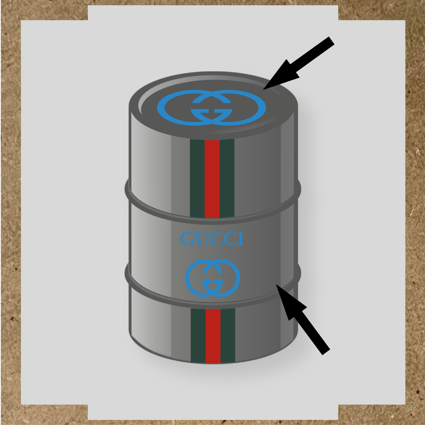 Kit de 4 stickers GUCCI pour bidon décoratif