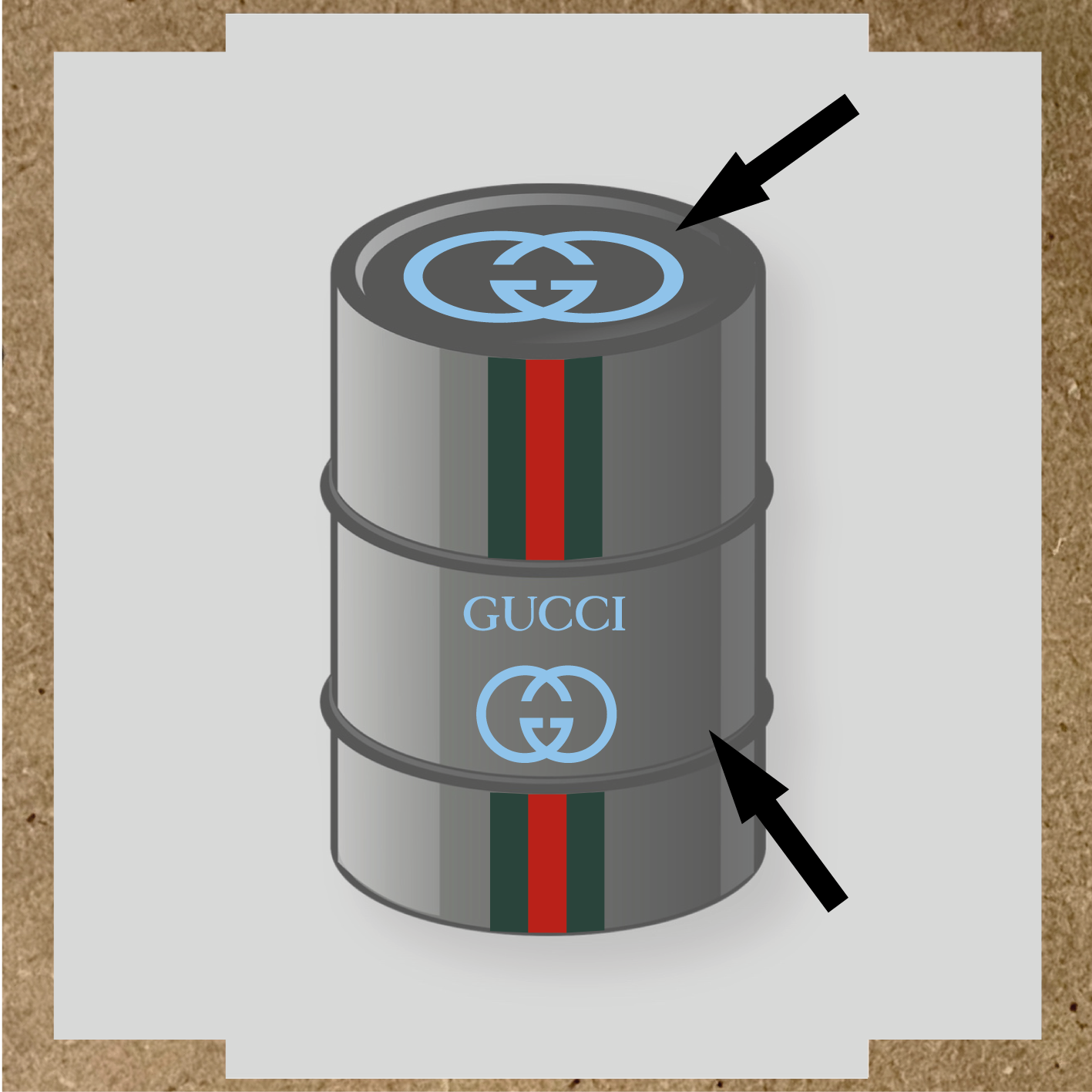 Kit de 4 stickers GUCCI pour bidon décoratif