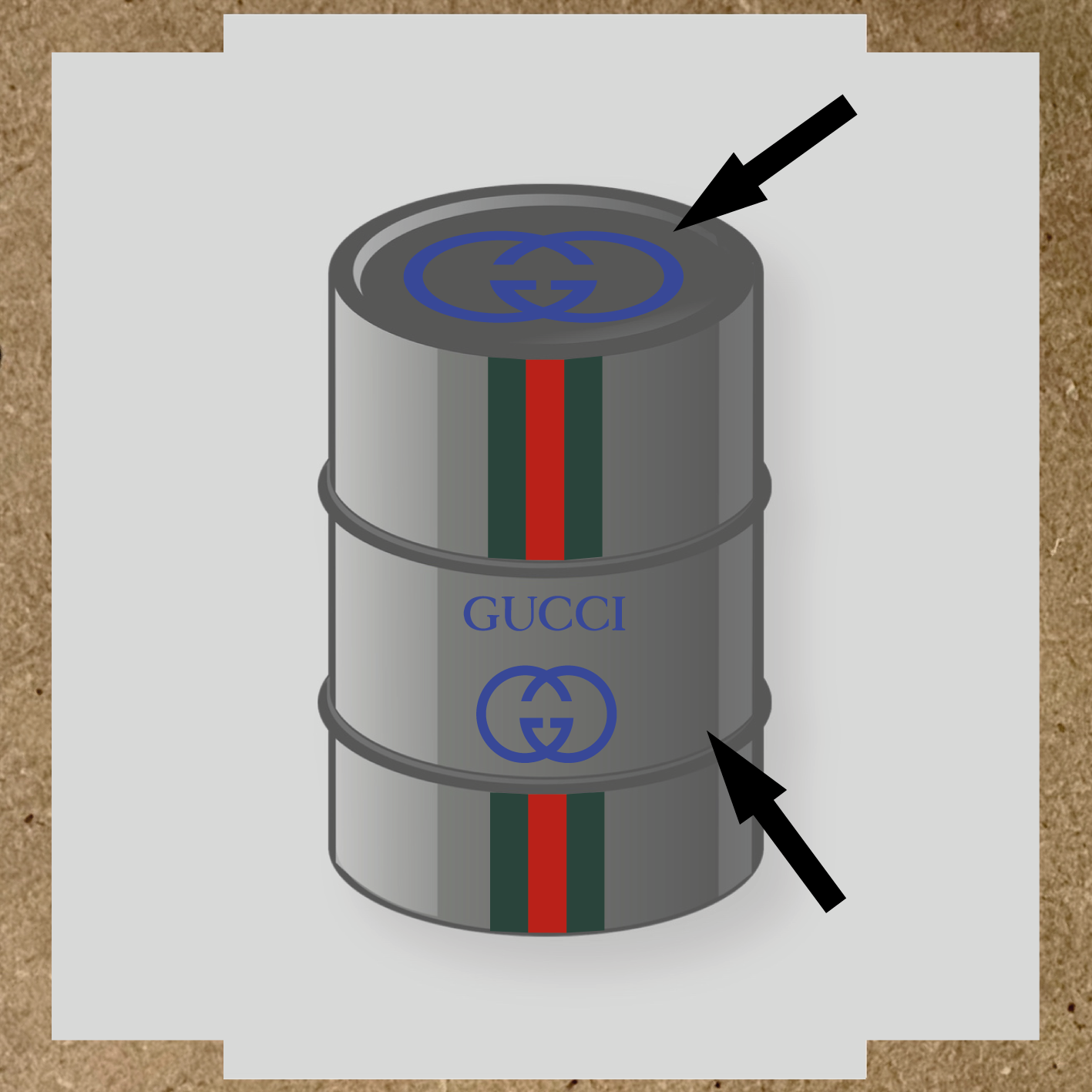 Kit de 4 stickers GUCCI pour bidon décoratif
