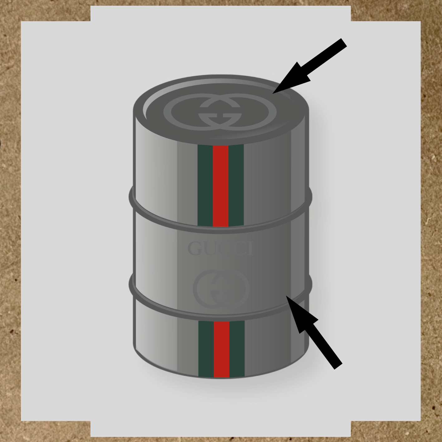Kit de 4 stickers GUCCI pour bidon décoratif