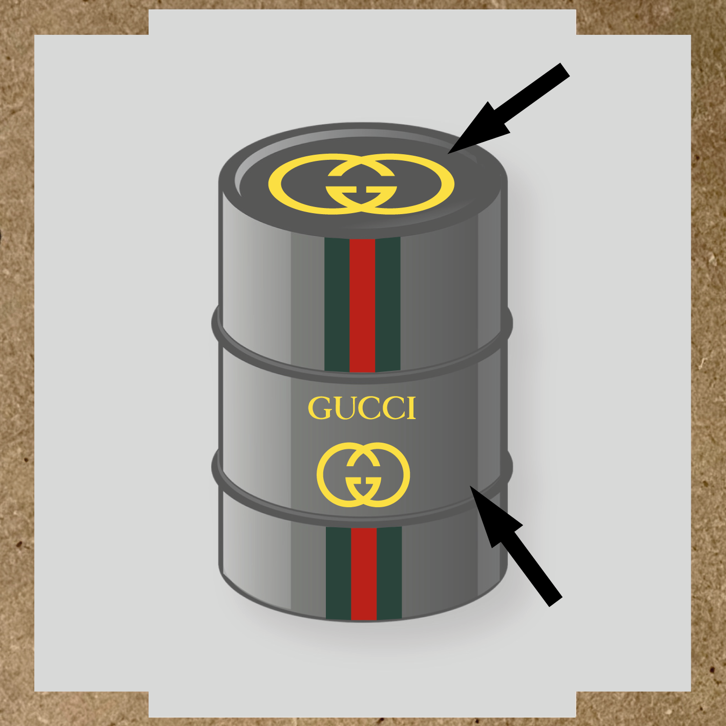 Kit de 4 stickers GUCCI pour bidon décoratif