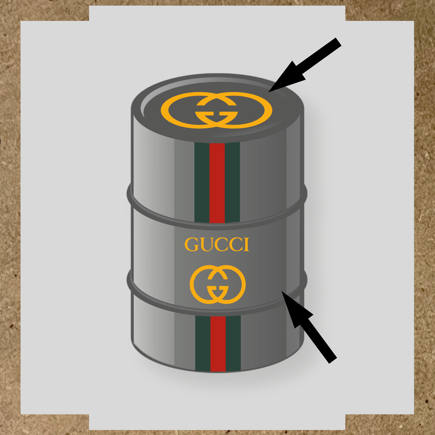 Kit de 4 stickers GUCCI pour bidon décoratif