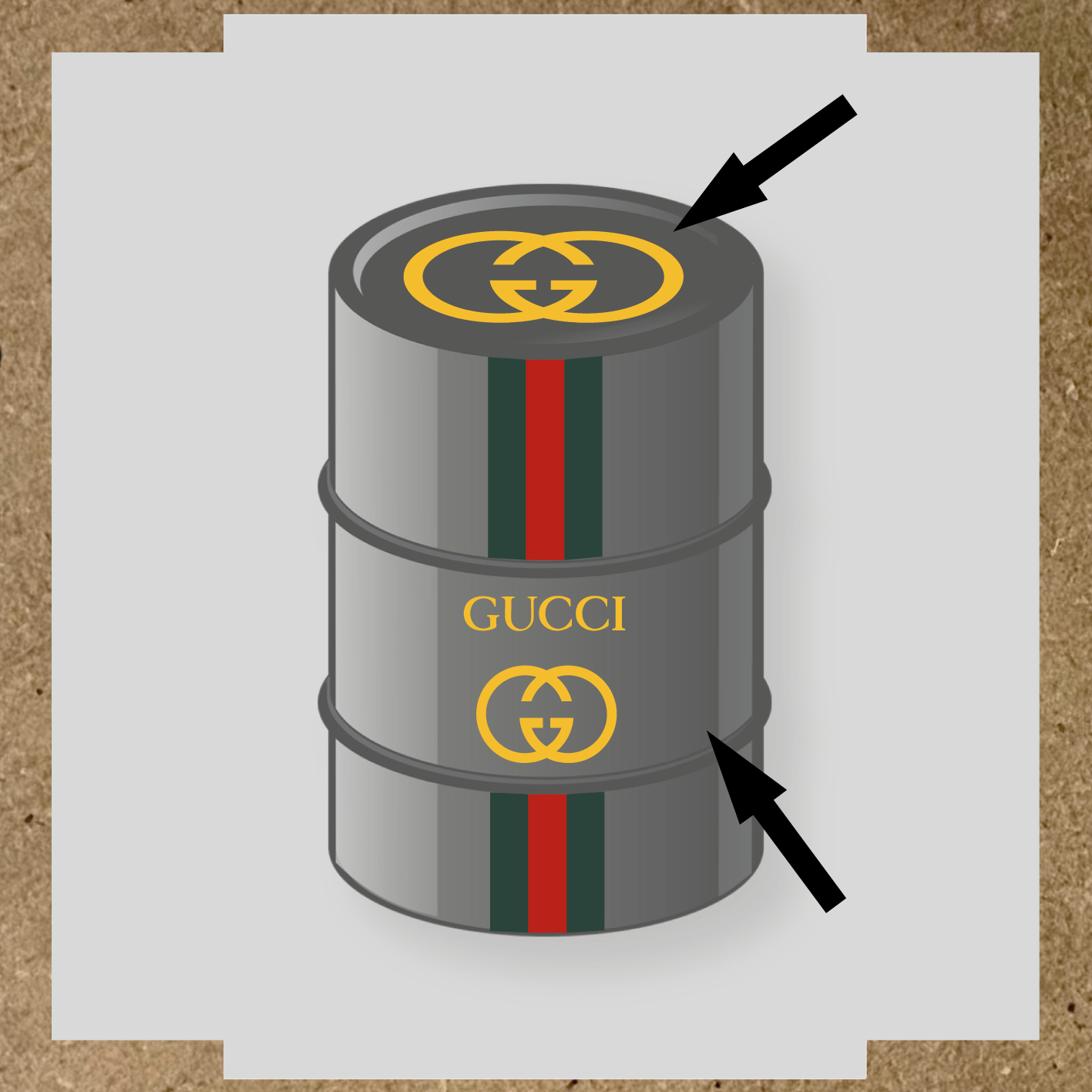 Kit de 4 stickers GUCCI pour bidon décoratif