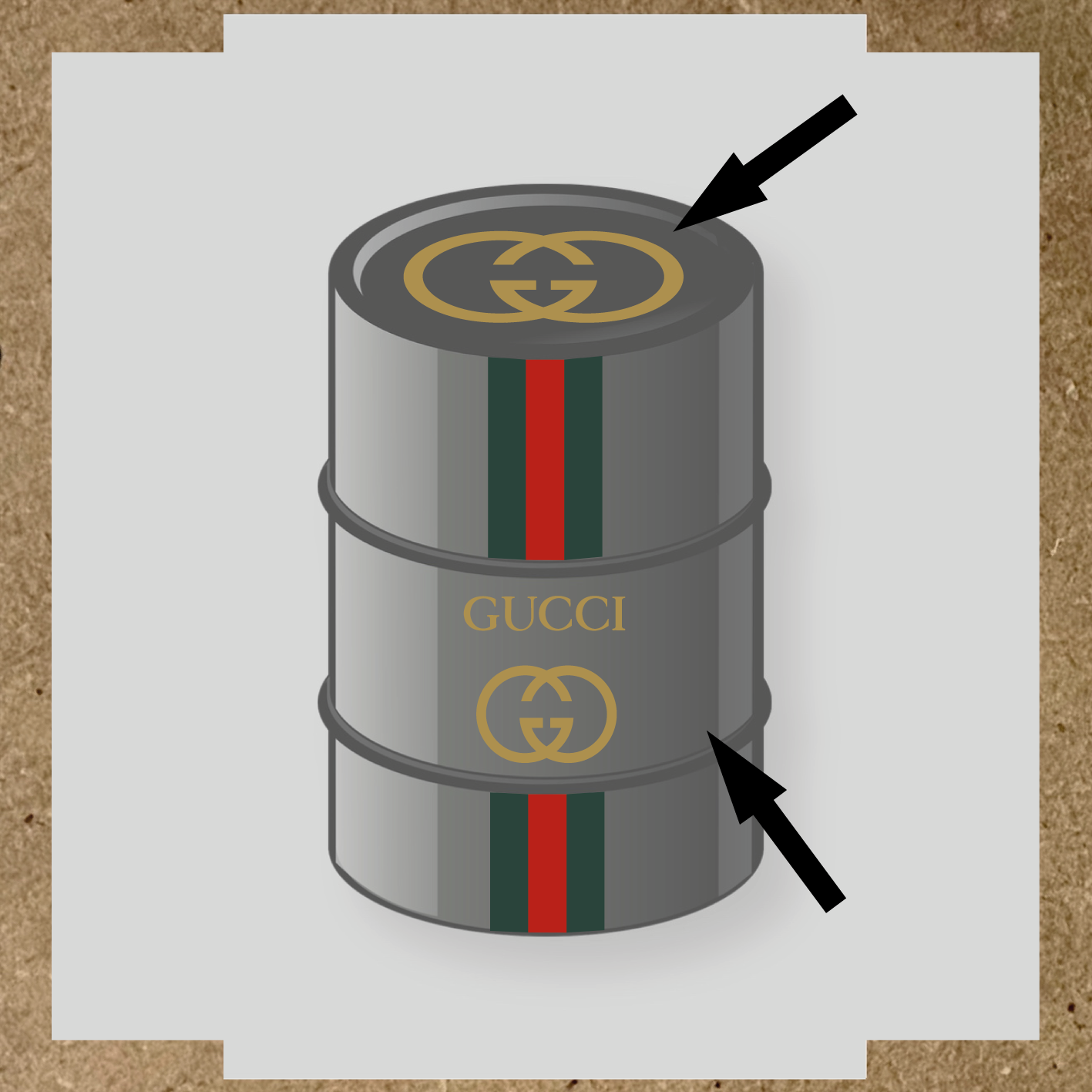 Kit de 4 stickers GUCCI pour bidon décoratif