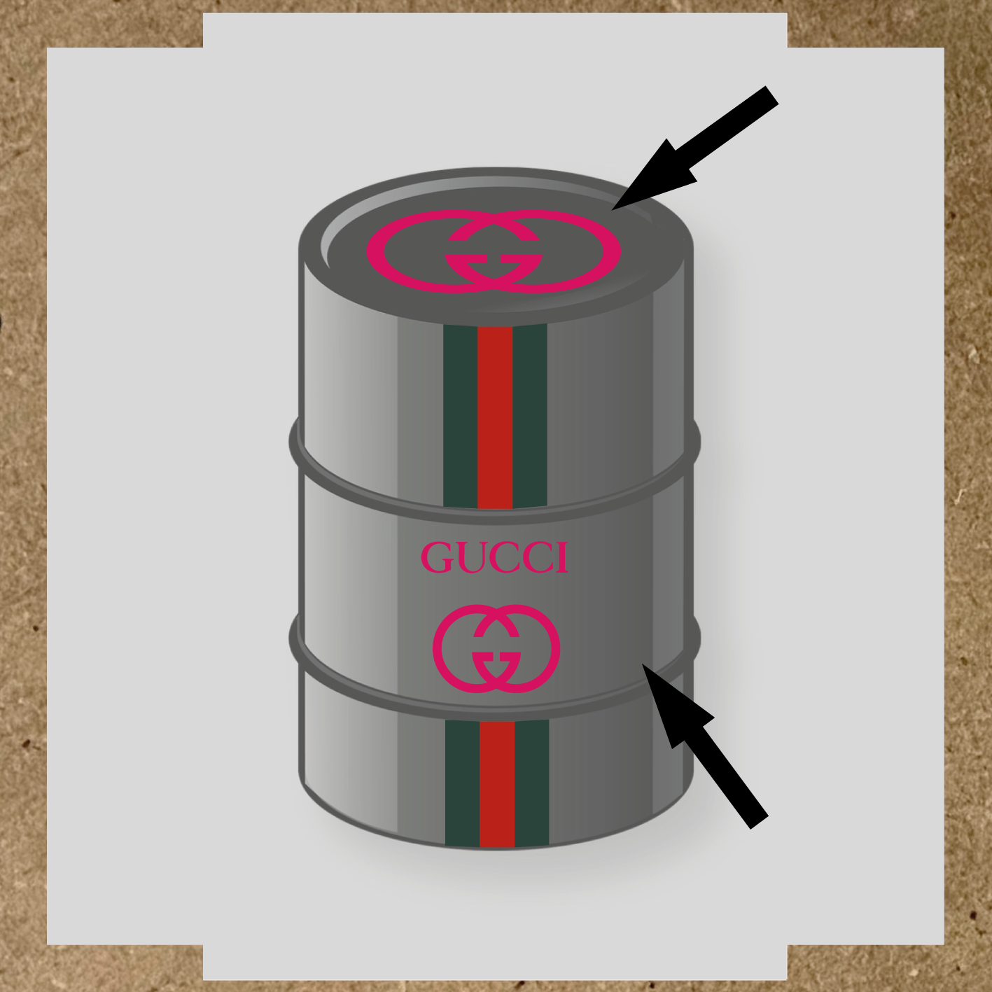 Kit de 4 stickers GUCCI pour bidon décoratif