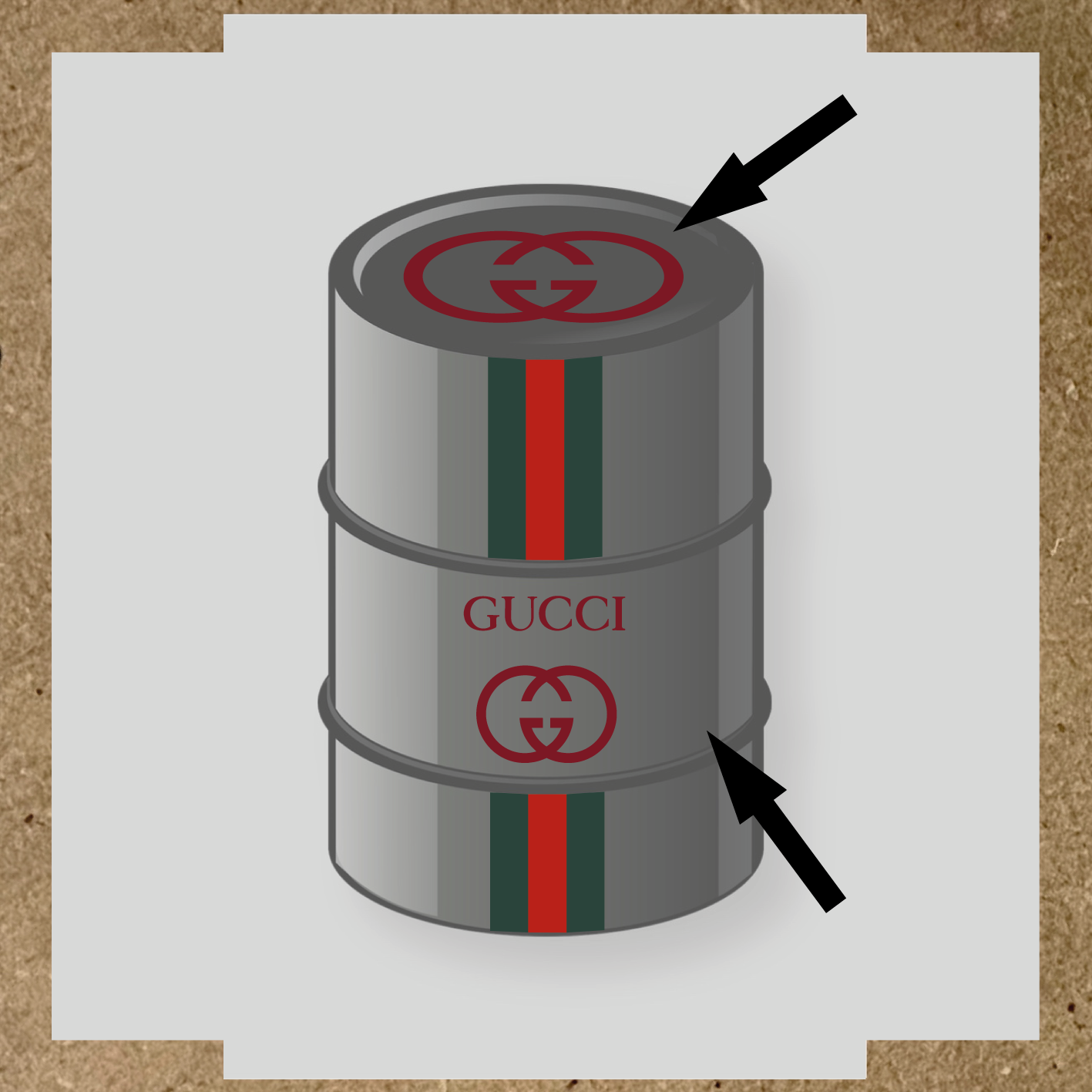Kit de 4 stickers GUCCI pour bidon décoratif