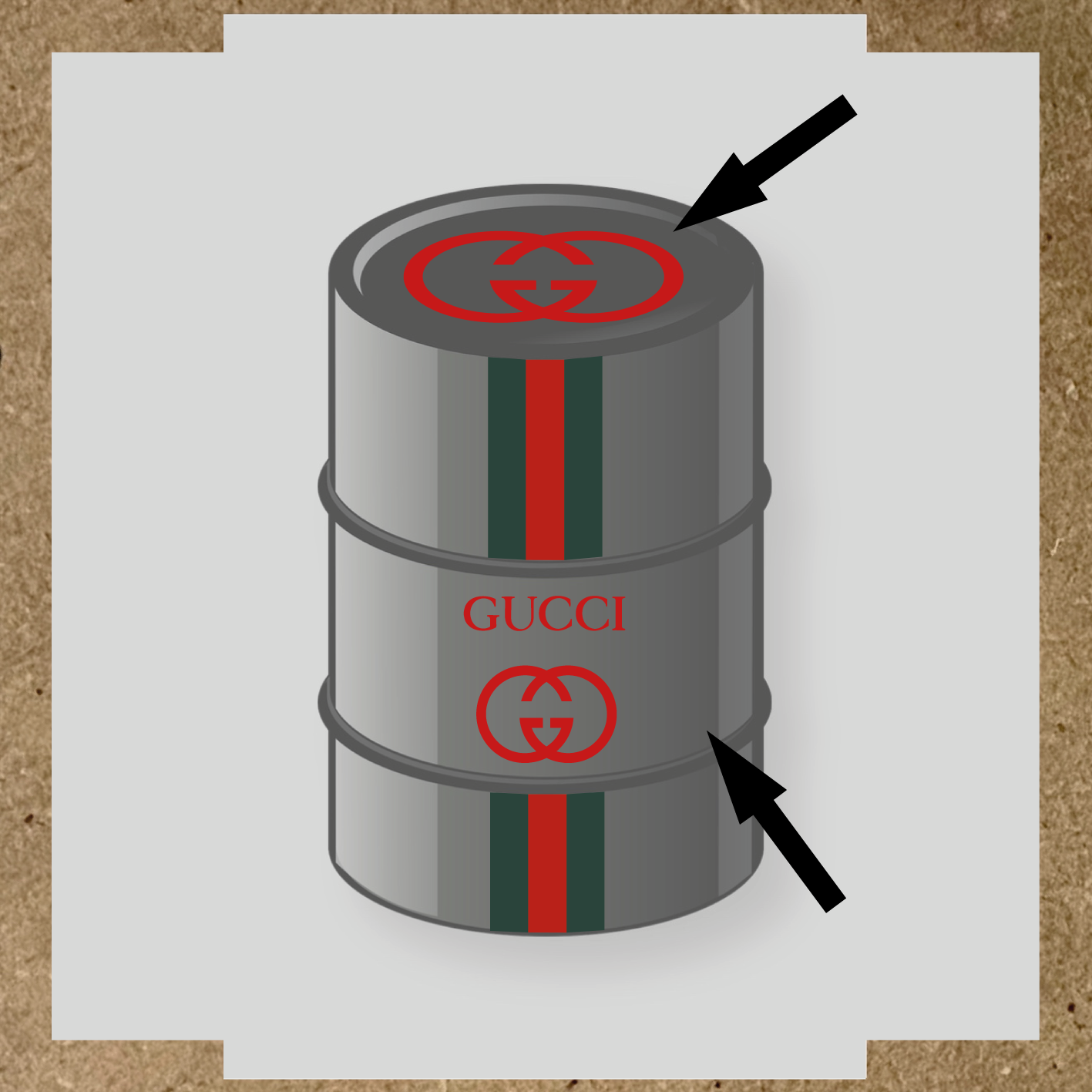 Kit de 4 stickers GUCCI pour bidon décoratif