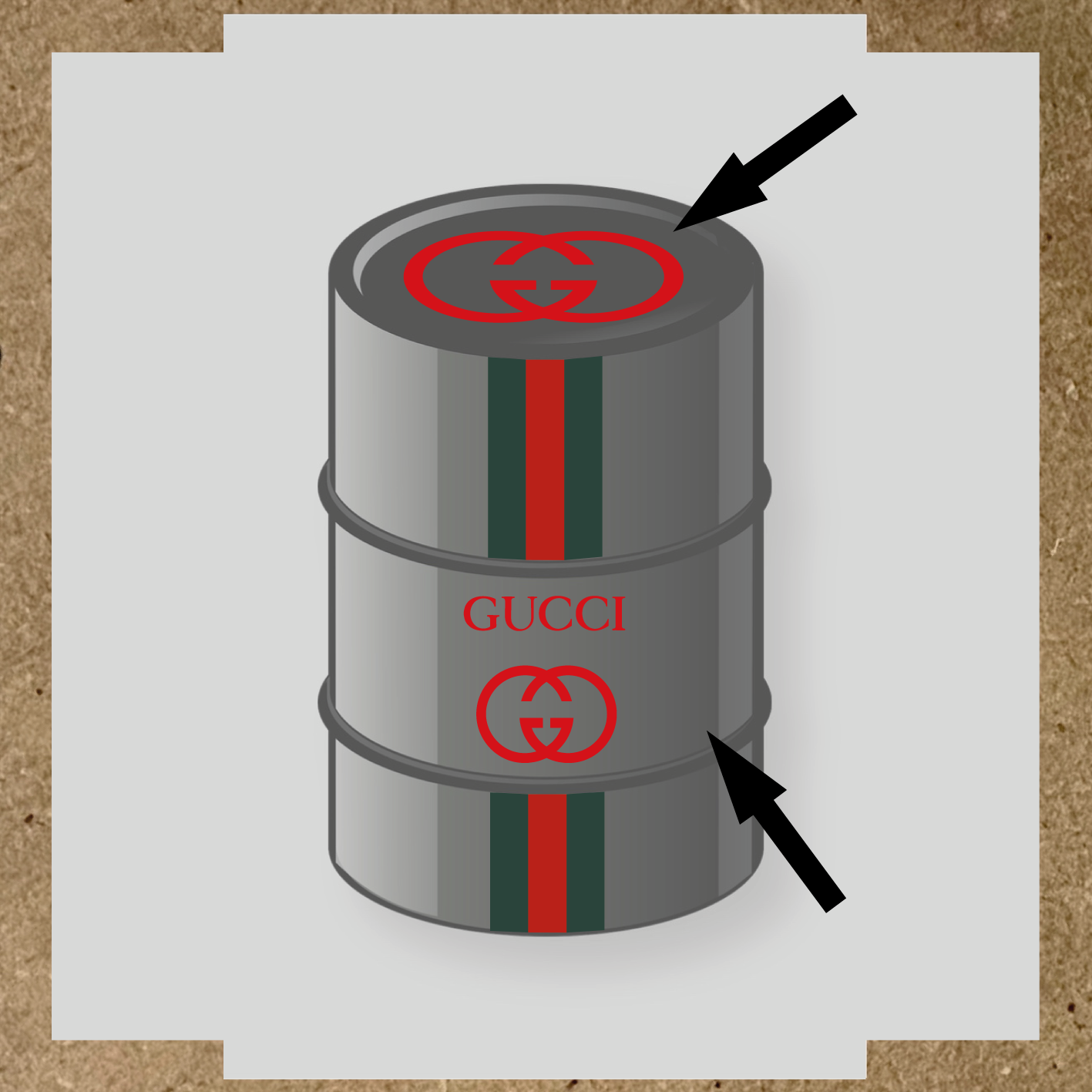 Kit de 4 stickers GUCCI pour bidon décoratif