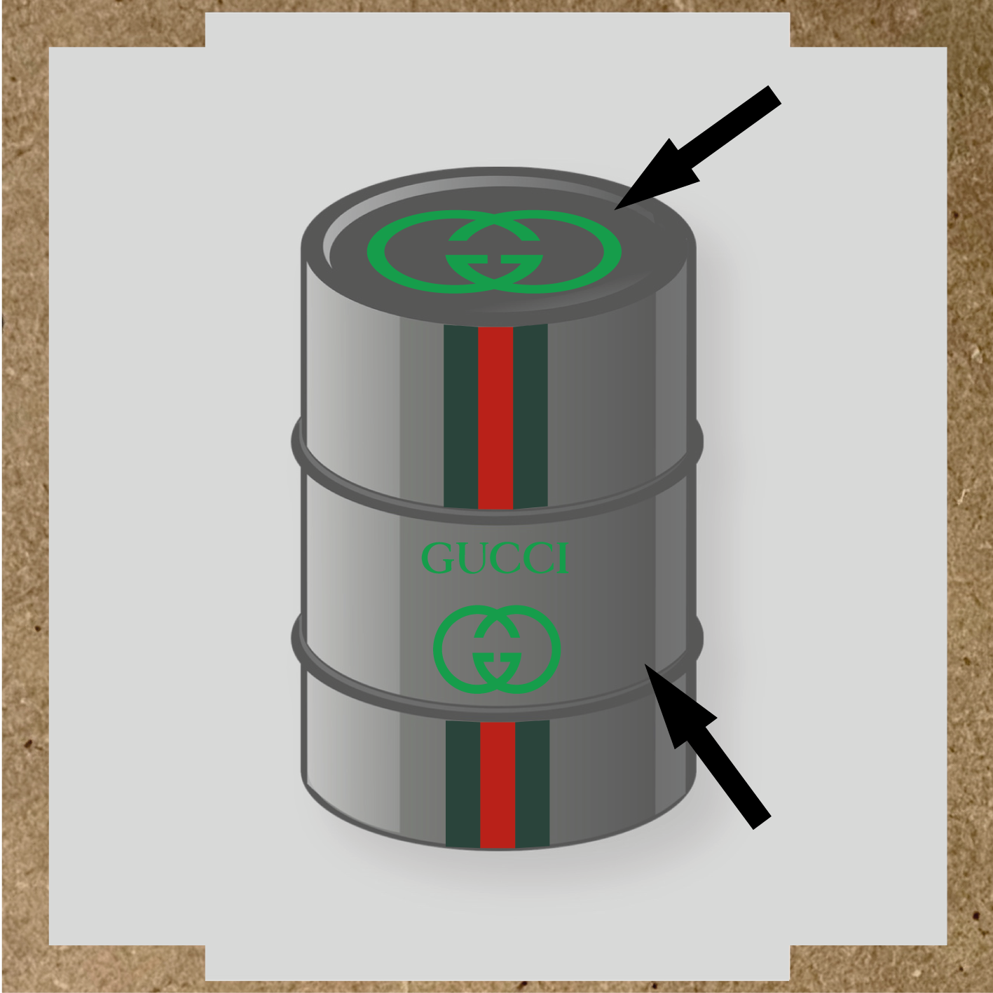 Kit de 4 stickers GUCCI pour bidon décoratif
