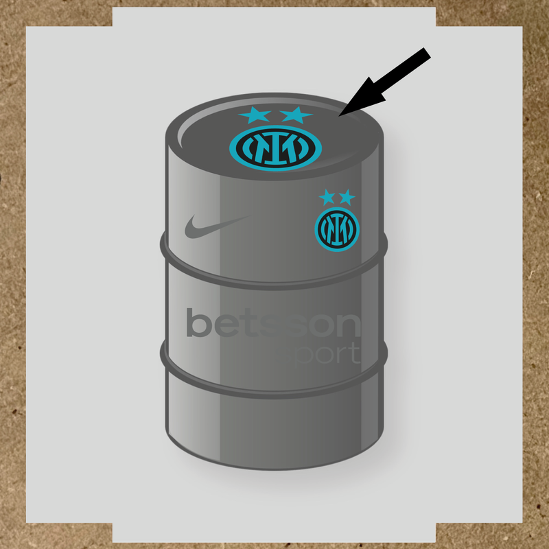 Kit de 4 stickers Inter Milan pour baril décoratif couleur:gris foncé