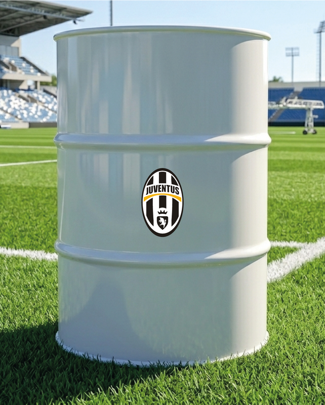 Baril décoratif avec kit de 2 stickers Juventus 2004-2017 en situation réelle