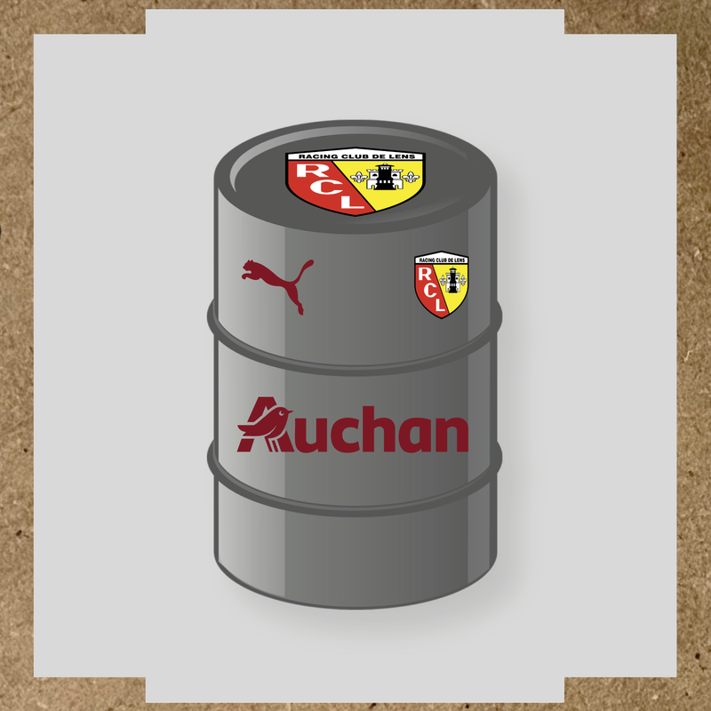 Kit de 4 stickers Racing Club De Lens pour baril décoratif, incluant le logo et design du club. couleur:rouge bordeaux