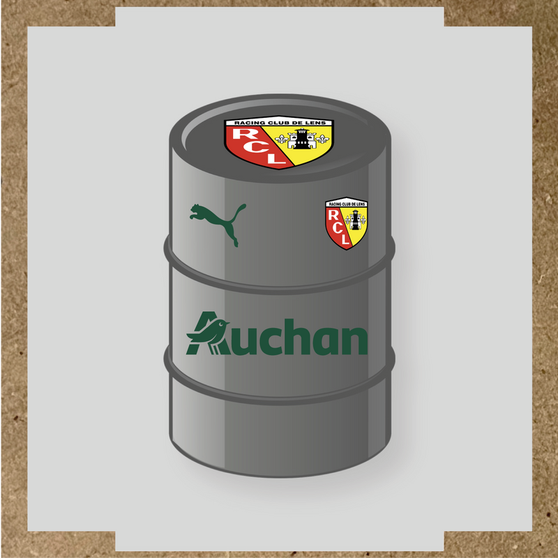 Kit de 4 stickers Racing Club De Lens pour baril décoratif, incluant le logo et design du club. couleur:vert sapin