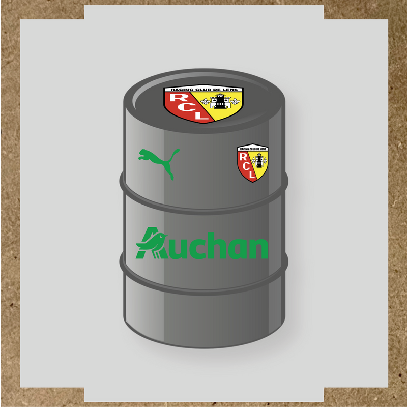 Kit de 4 stickers Racing Club De Lens pour baril décoratif, incluant le logo et design du club. couleur:vert vif