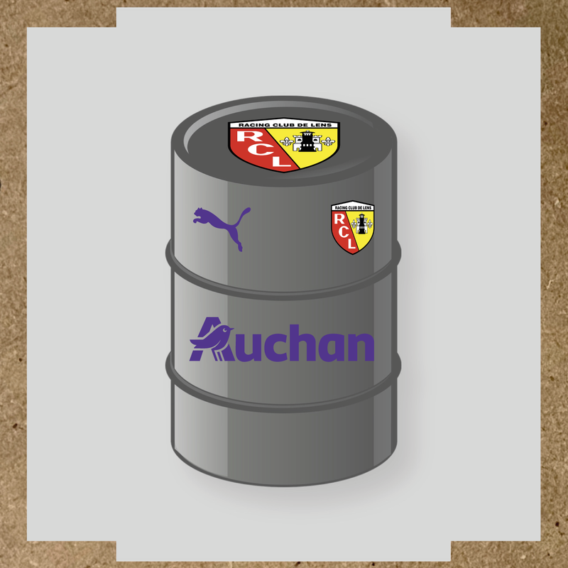 Kit de 4 stickers Racing Club De Lens pour baril décoratif, incluant le logo et design du club. couleur:violet