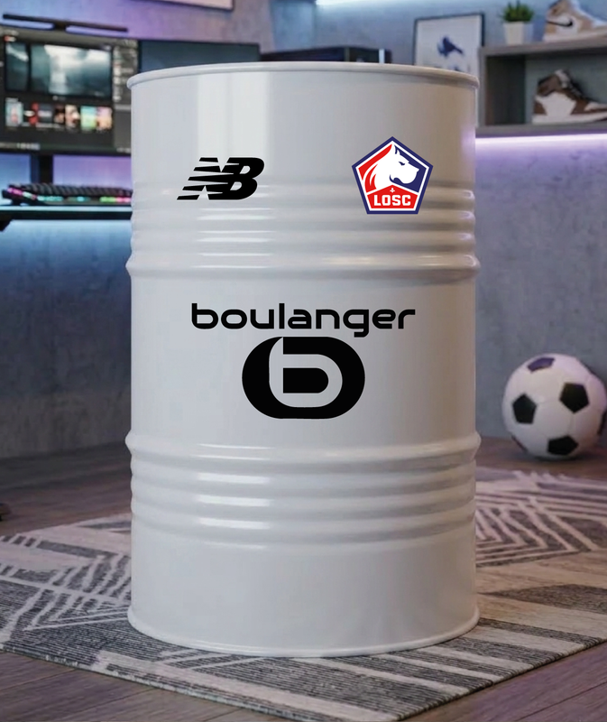 Baril décoratif avec stickers LOSC et visuel secondaire LOSC 