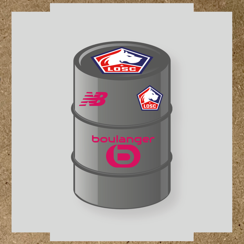 Kit de 4 stickers vinyles pour baril décoratif LOSC avec logo principal sur le dessus. couleur:rose