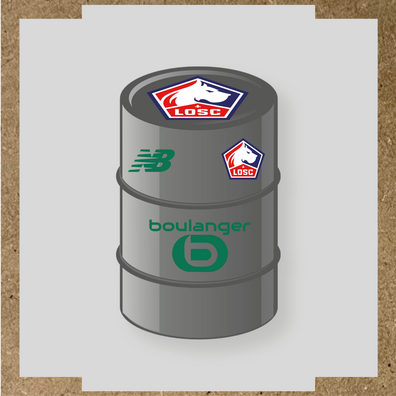Kit de 4 stickers vinyles pour baril décoratif LOSC avec logo principal sur le dessus. couleur:vert émeraude