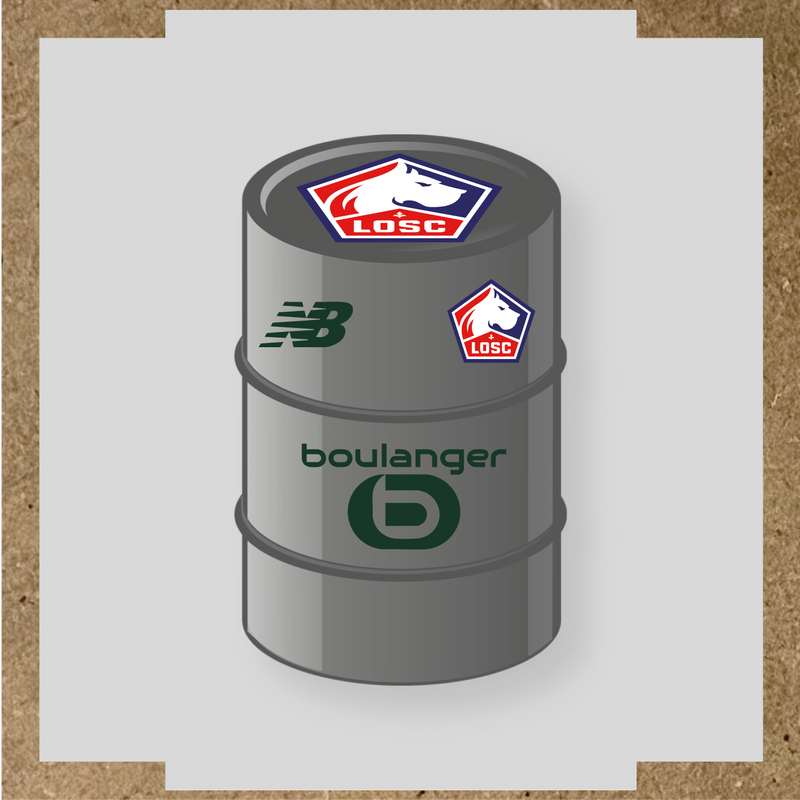 Kit de 4 stickers vinyles pour baril décoratif LOSC avec logo principal sur le dessus. couleur:vert forêt