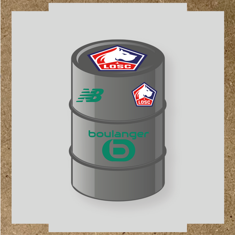 Kit de 4 stickers vinyles pour baril décoratif LOSC avec logo principal sur le dessus. couleur:vert jade