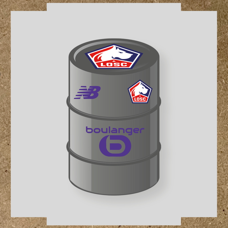 Kit de 4 stickers vinyles pour baril décoratif LOSC avec logo principal sur le dessus. couleur:violet