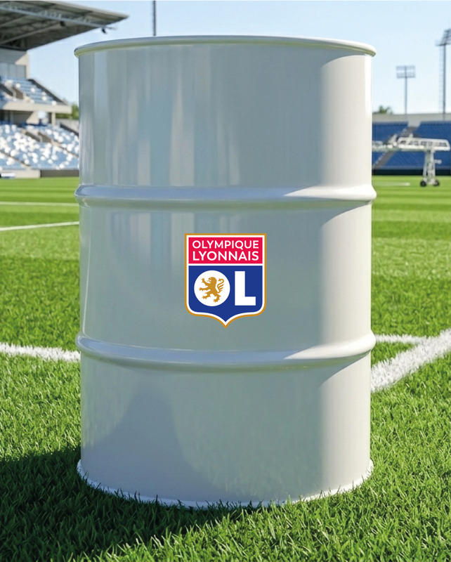 Baril décoratif avec kit de 2 stickers Lyon en situation réelle