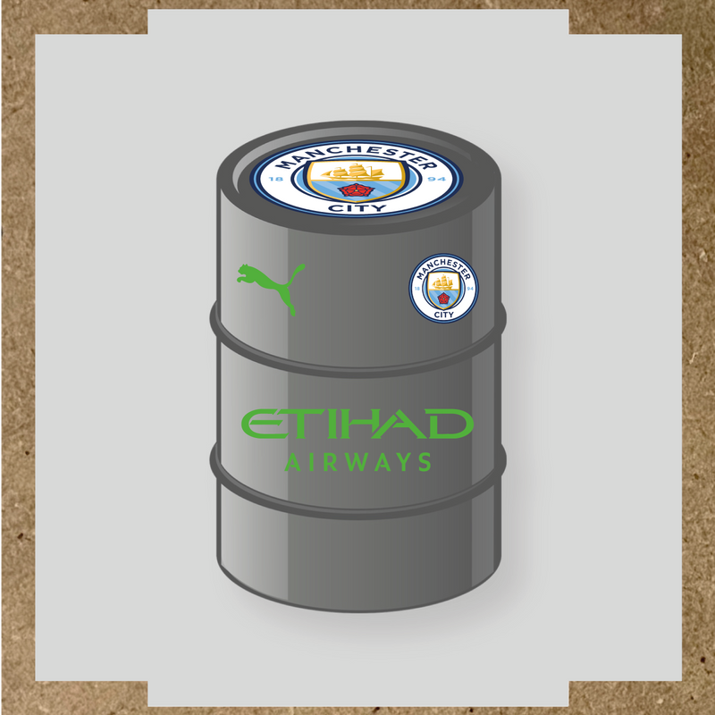 Kit de 4 stickers Manchester City pour baril décoratif affichant le logo de Manchester City et de Puma. couleur:vert prairie