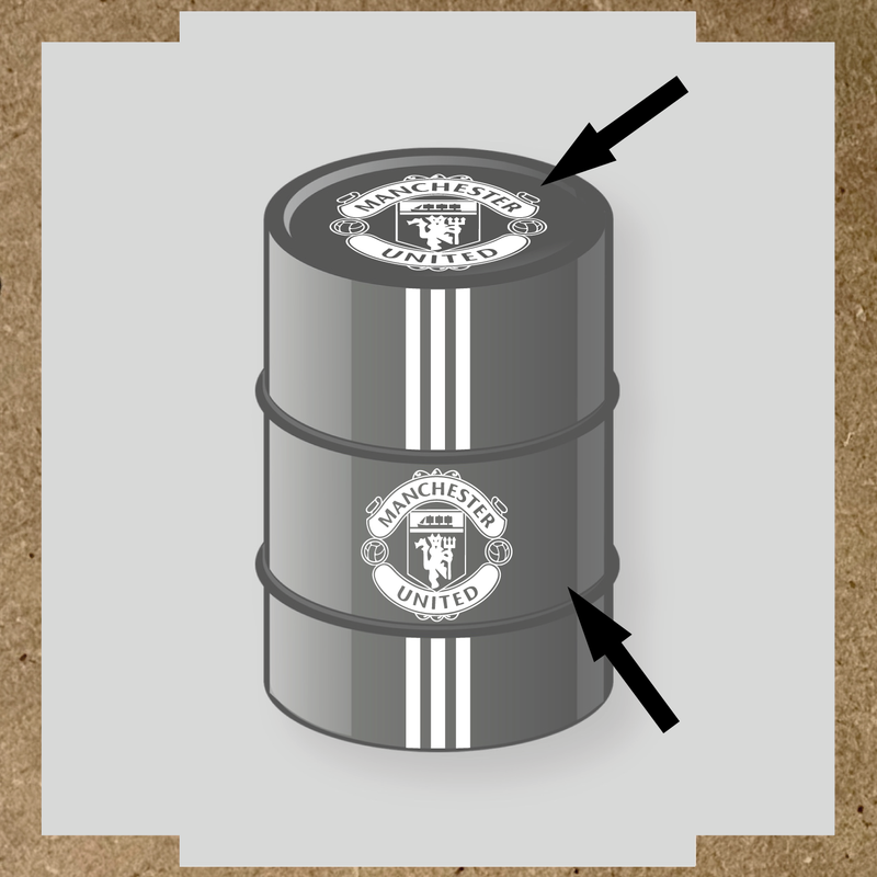Kit de 4 stickers pour baril décoratif avec le logo de Manchester United couleur:blanc