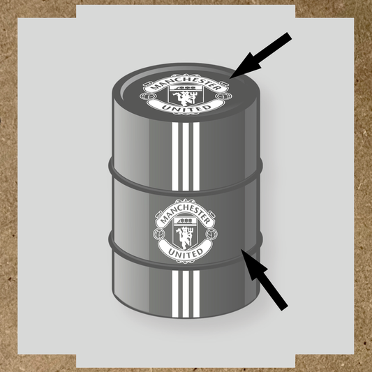Kit de 4 stickers pour baril décoratif avec le logo de Manchester United couleur:blanc