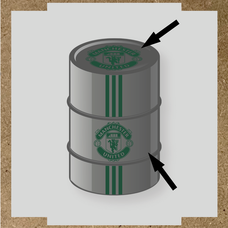 Kit de 4 stickers pour baril décoratif avec le logo de Manchester United couleur:vert sapin