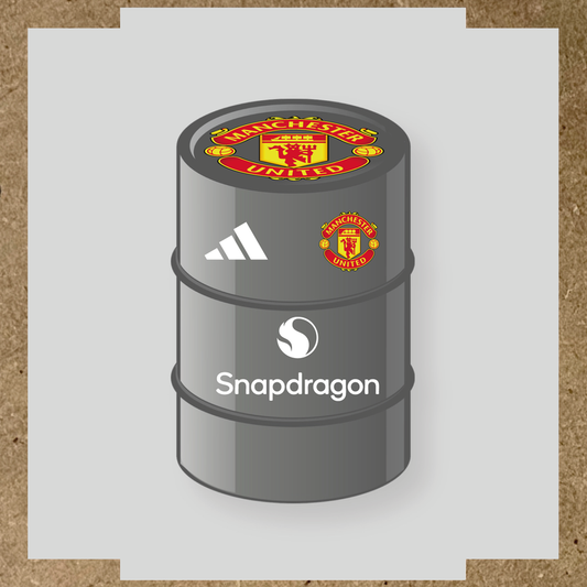 Kit de 4 stickers Manchester United pour baril décoratif, mettant en avant le logo de Manchester United. couleur:blanc